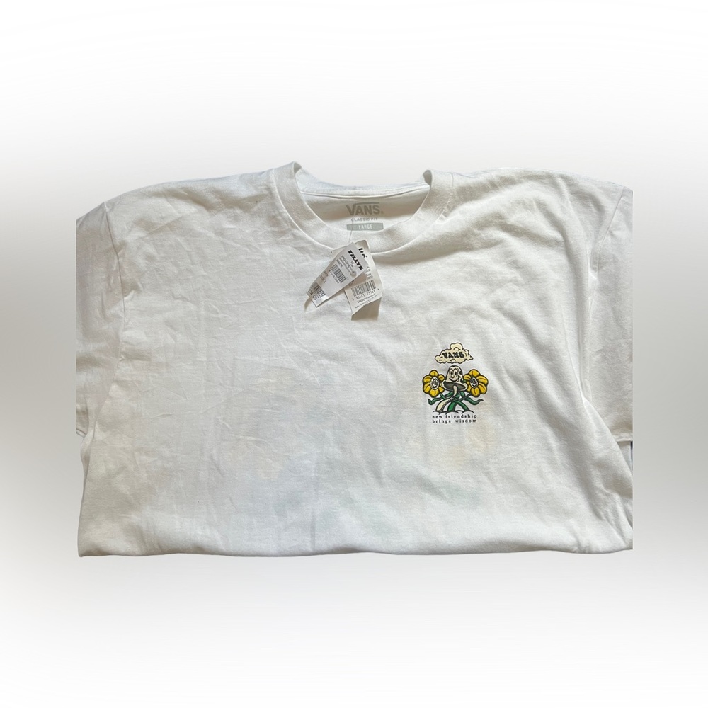 White vans classic fit short sleeve t shirt with flowers